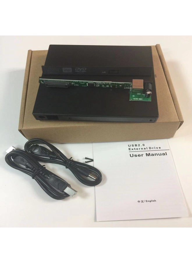 Generic Notebook Optical Drive SATA To USB2.0 External Optical Drive Box 9.5/12.7mm Optical Drive Direct Supply-Color:Black 9.5Sata Optical Drive Kit  - Image 3