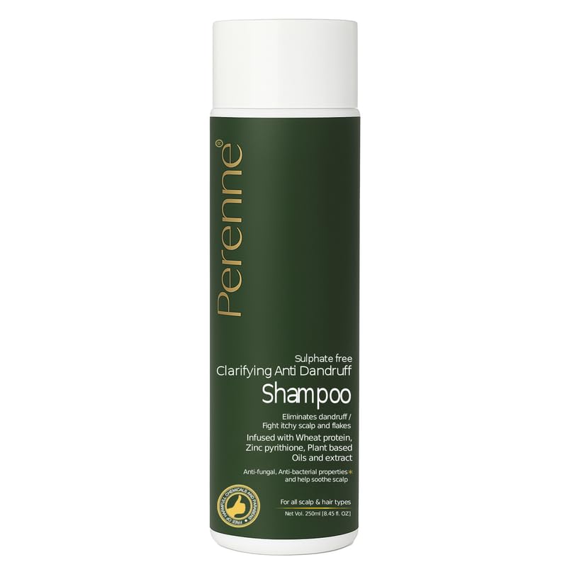 Perenne Sulphate-Free Clarifying Shampoo |Anti Dandruff Shampoo | Reduces Up to 100% Dandruff and Strengthens Hair | Dermatologist Tested | For Women And Men | 250ml - Image 1
