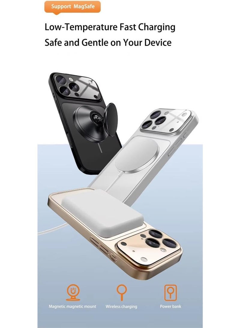 Magnetic Hard Case for iPhone 16 pro max Convertor Case, Full Glass Camera Lens Protector, Support Wireless Charging, Shockproof Cover for iPhone 16 Pro Max - Image 2