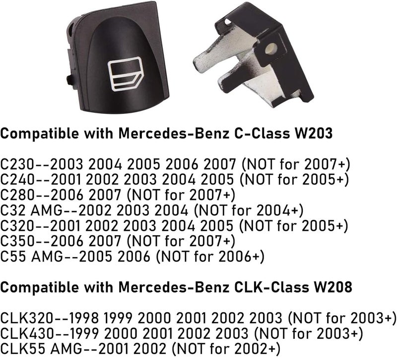 Jaronx 2PCS Driver Window Switch Button Covers for Mercedes Benz - Image 4