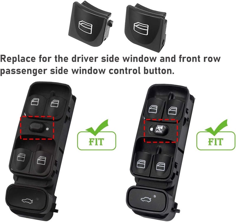 Jaronx 2PCS Driver Window Switch Button Covers for Mercedes Benz - Image 3