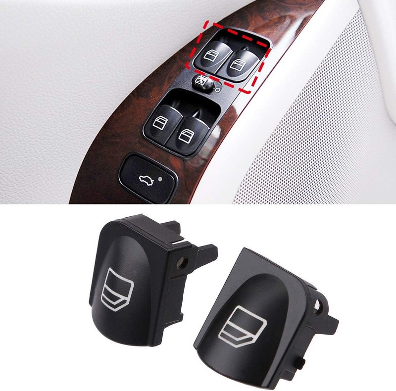 Jaronx 2PCS Driver Window Switch Button Covers for Mercedes Benz - Image 1