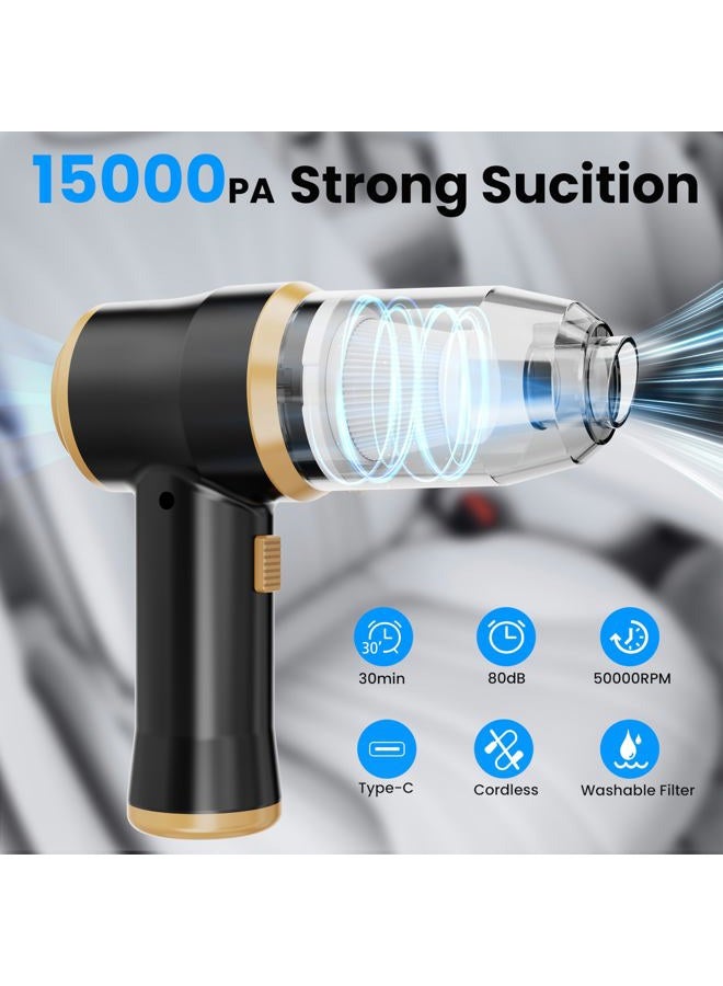 BELIBUY Mini Car Vacuum 9500Pa Portable Cordless Handheld Vacuum, Vacuum Cleaner and Air Duster with 3 Filter for Car, Sofa, Office, Pet, Home - Image 2