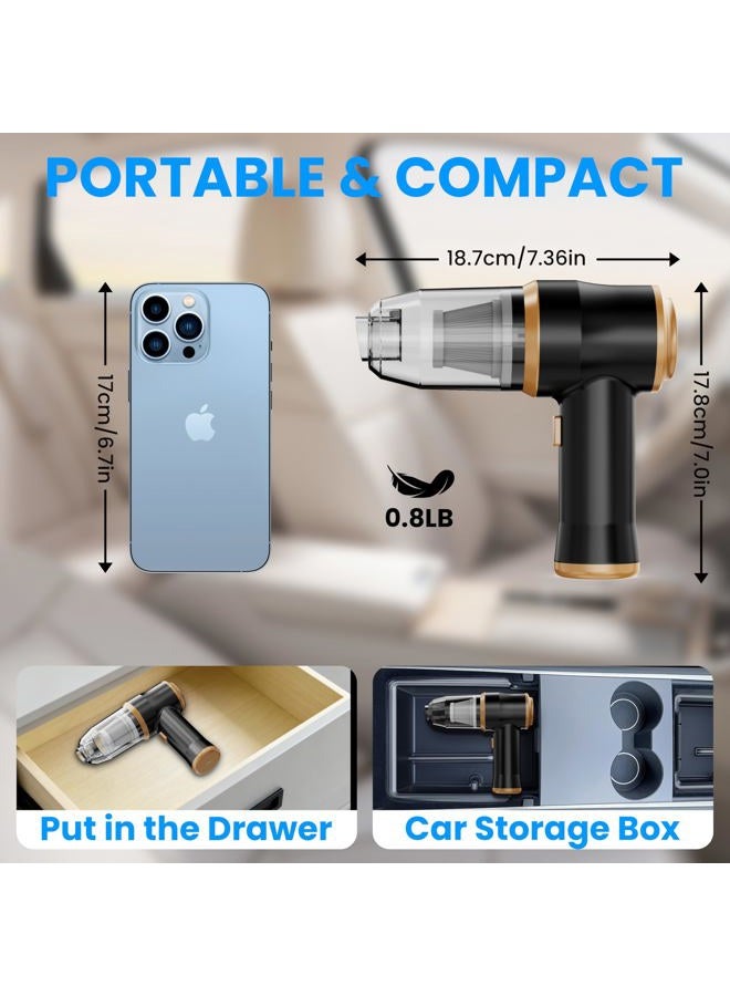 BELIBUY Mini Car Vacuum 9500Pa Portable Cordless Handheld Vacuum, Vacuum Cleaner and Air Duster with 3 Filter for Car, Sofa, Office, Pet, Home - Image 5