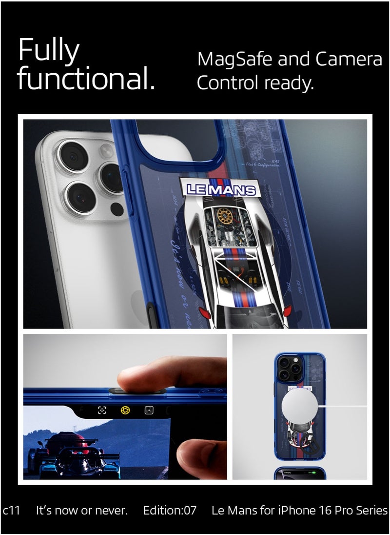 Spigen Ultra Hybrid T MagFit for iPhone 16 Pro MAX Case Cover [Camera Control Button Cover] with MagSafe [3D Spatial Effect with Hexa-Layer Print] - C11 Le Mans  - Image 4