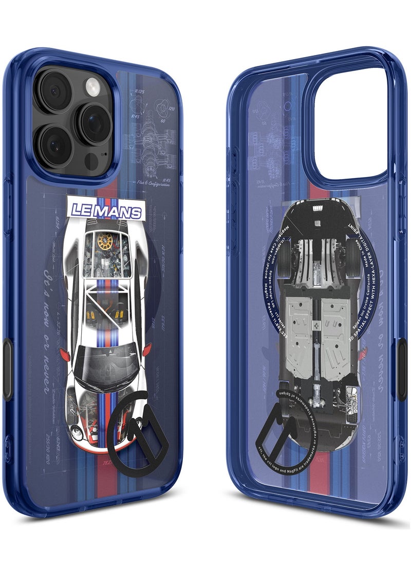 Spigen Ultra Hybrid T MagFit for iPhone 16 Pro MAX Case Cover [Camera Control Button Cover] with MagSafe [3D Spatial Effect with Hexa-Layer Print] - C11 Le Mans  - Image 1