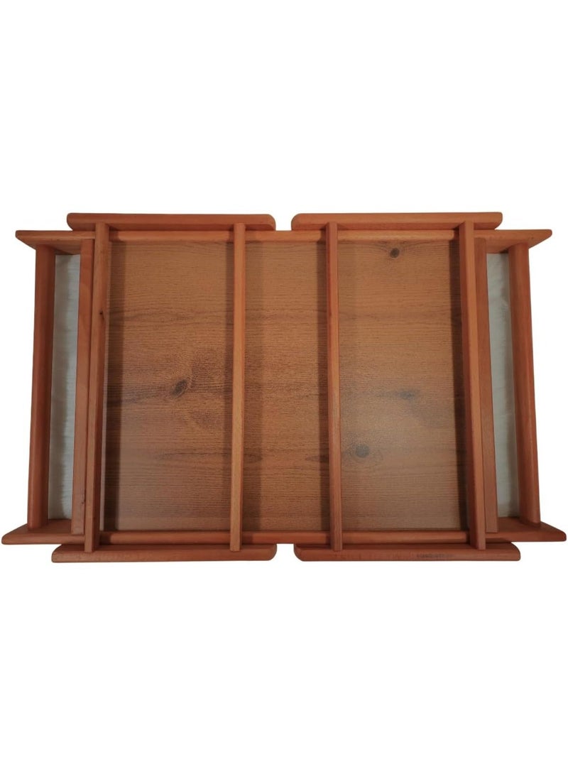 zoba Foldable Wooden Serving Tray for Bed Dining Study Laptop with Legs for Home - Image 4