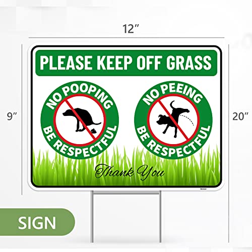 Venicor 2PC No Poop or Pee Dog Sign with Stakes, 12 Inches by 9 Inches - Corrugated Plastic - Keep Dogs Off Lawn - Curb Your Dogs Grass Lawn Yard Repellent - Image 3