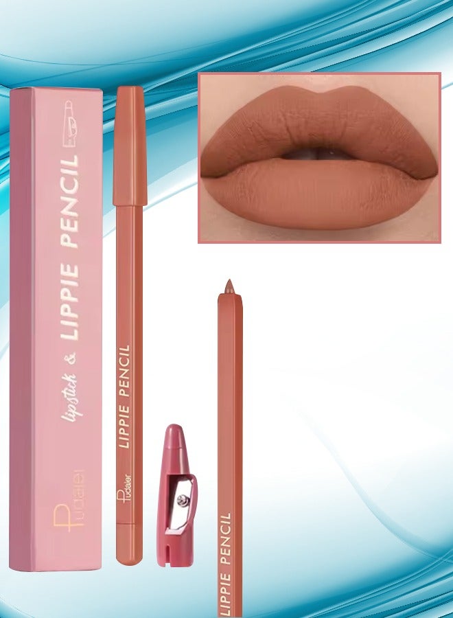pudaier Lippie Pencil Lipstick with Sharpener Easy to Use Lip Makeup Soft Lipliner Pencil Lip Liner Pencil Matte Waterproof Long Lasting Lipstick Lip Contour Makeup Lip Set Full Color 04 - Image 1