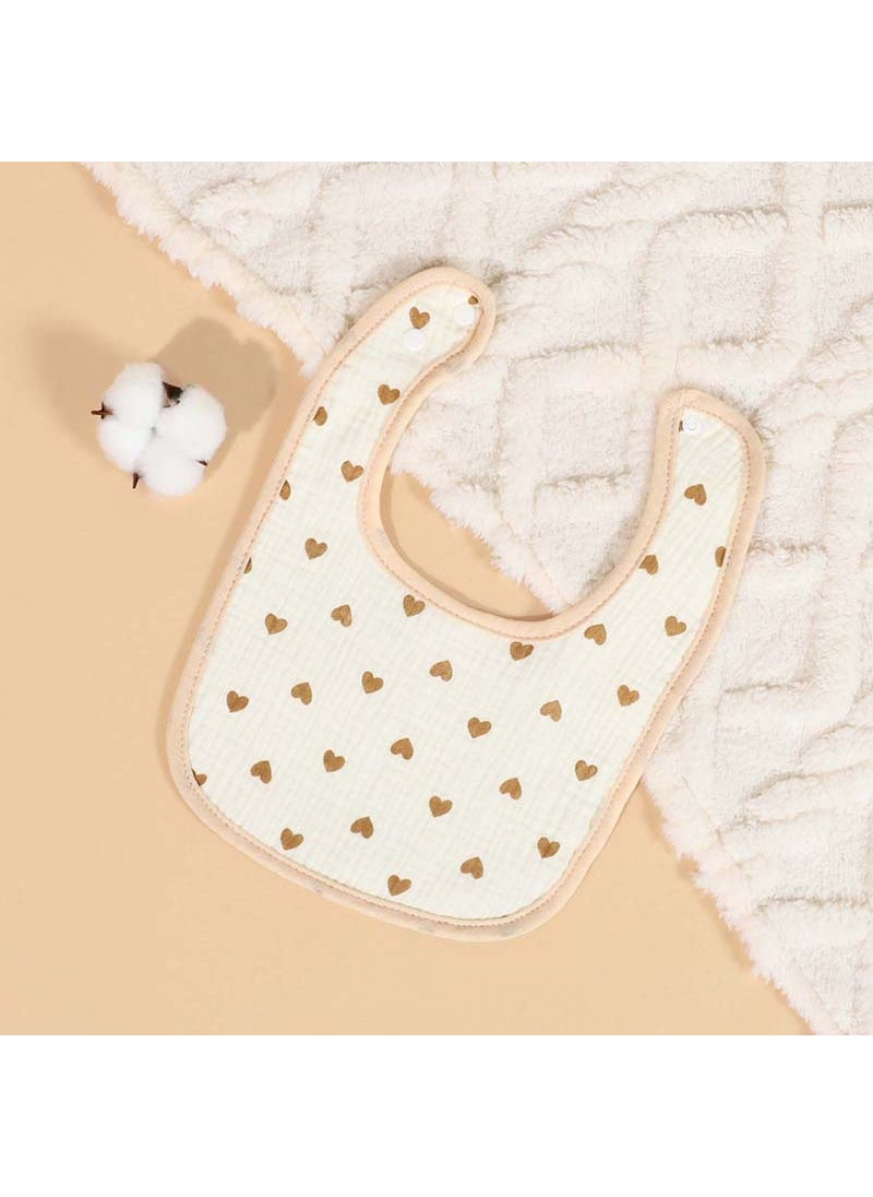 Baby cotton gauze petal bib childrens saliva towel 360 degree rotation newborn bib anti-spitting class a Crepe U-shaped bib-love Crepe U-shaped bib-love