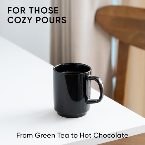 Shay Ceramic Mug, 1 Pc, Black, 300ml | Glossy Finish | Ceramic Coffee Cup | Porcelain | Microwave Safe (Rise Mug - 1Pc - Black) - Image 2