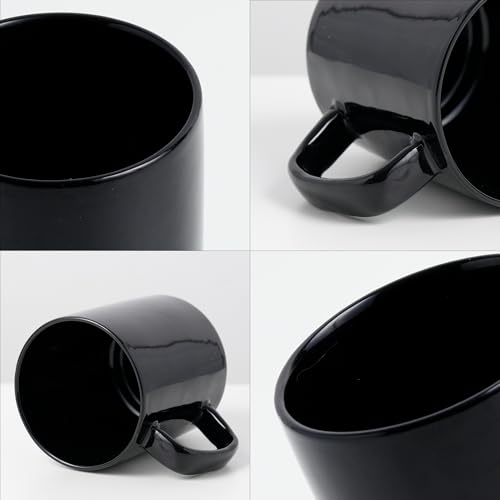 Shay Ceramic Mug, 1 Pc, Black, 300ml | Glossy Finish | Ceramic Coffee Cup | Porcelain | Microwave Safe (Rise Mug - 1Pc - Black) - Image 5
