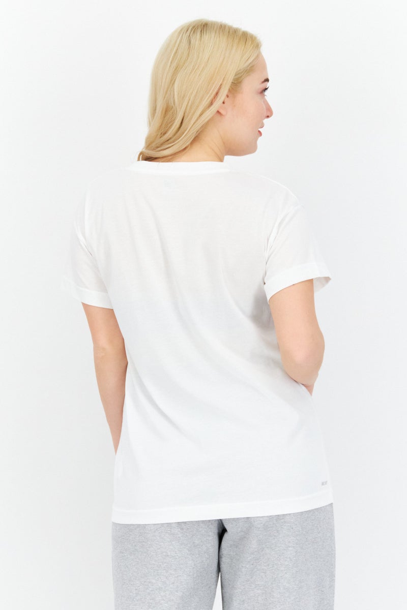 New Balance Women Relaxed Fit Short Sleeve Training T-Shirt, White  - Image 4