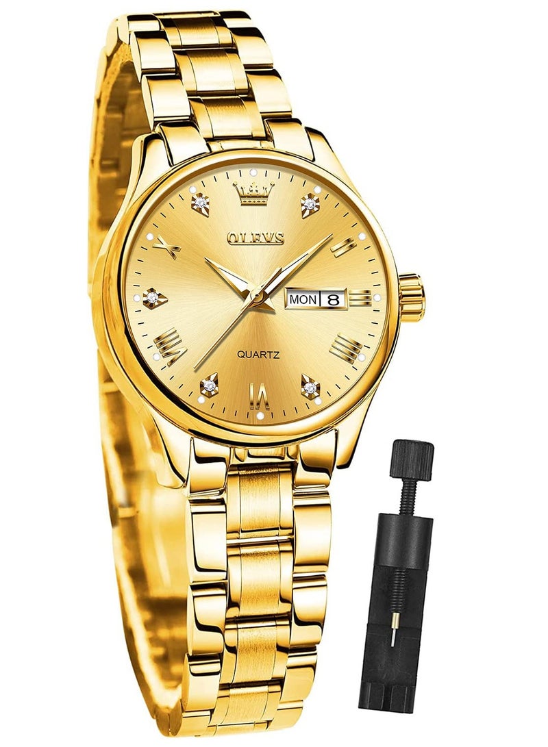 OLEVS Automatic Women Watch Self Winding Mechanical Fashion Bracelet Set Luxury Stainless Steel Luminous Date Waterproof Ladies Wrist Watch - Image 1