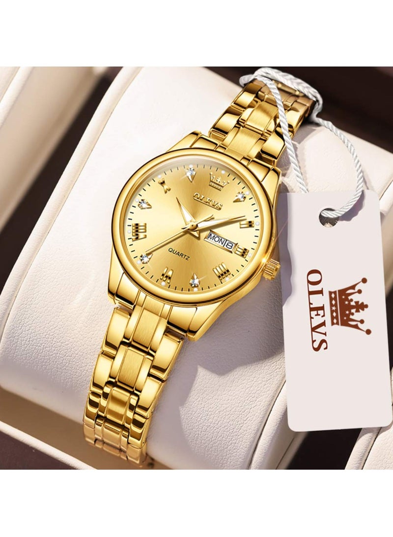 OLEVS Automatic Women Watch Self Winding Mechanical Fashion Bracelet Set Luxury Stainless Steel Luminous Date Waterproof Ladies Wrist Watch - Image 4