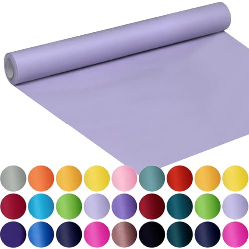 SMART&CASUAL 17.8" x 760" (63') Light Purple Kraft Craft Paper Roll for Gift Wrapping Bulletin Board Bouquet Flower Kids Art Packing Parcel Table Covering 80GSM 55LB (Light Purple, 17.8" x 63') - Image 1
