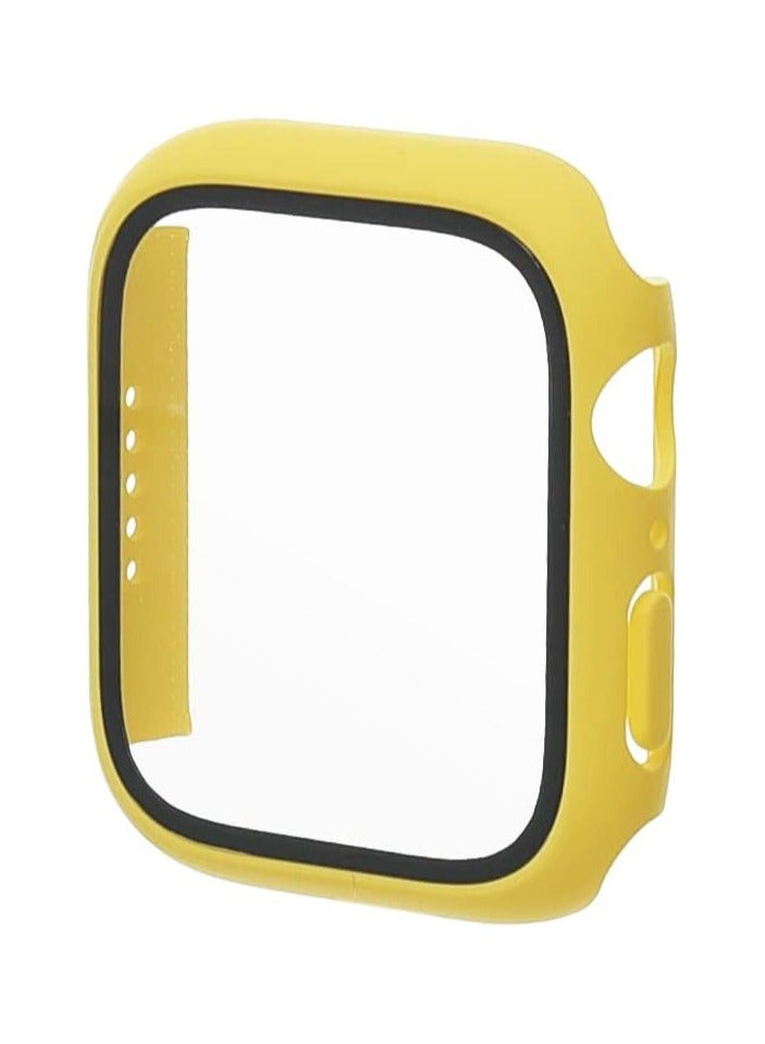 حافظة حماية للشاشة من الزجاج المقوى للساعة الذكية الكلاسيكية لساعة Apple Series 7,8 و9 (41 ملم) - أصفر - Image 3