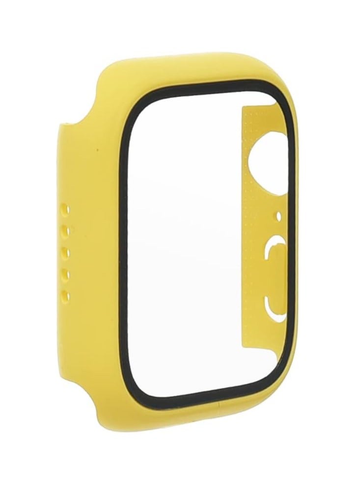 حافظة حماية للشاشة من الزجاج المقوى للساعة الذكية الكلاسيكية لساعة Apple Series 7,8 و9 (41 ملم) - أصفر - Image 2