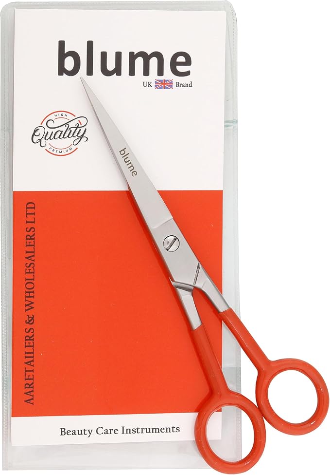 Blume ScissorsHair CuttingHairdressingBarber SalonHairdressers Stainless Steel Scissors for Men Women and Children Barber Hair Cutting Professional Super Cut PVC Grip Stainless Steel Navi Blue