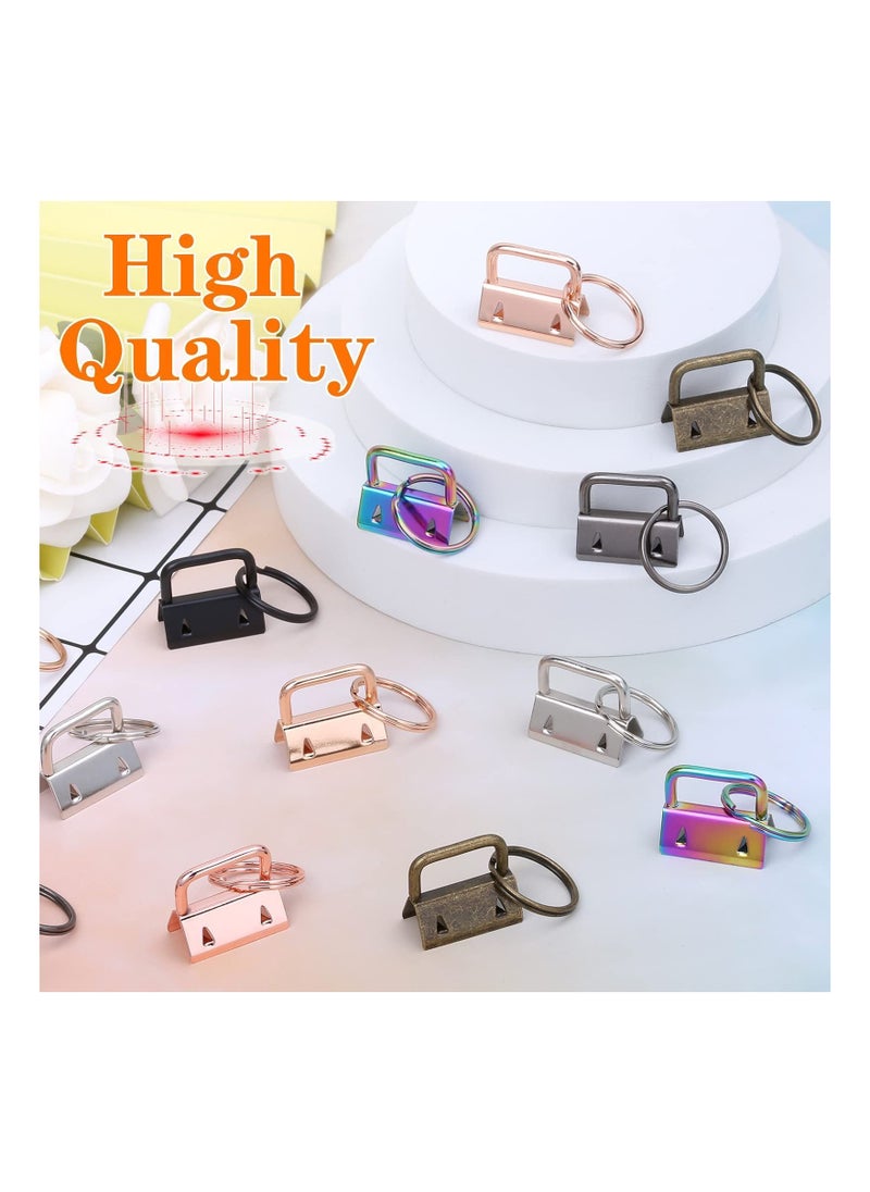 Y&D - Key Fob Hardware, 42PCS 1 Inch 7 Colors Keychain Hardware Set for Wristlet Keychain, Lanyard and Chain Making Supplies - Image 1