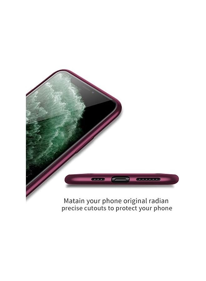 إكس ليفيل جراب iPhone 11 Pro Max، [سلسلة Guardian] غطاء هاتف محمول ناعم من مادة TPU رفيع للغاية بلمسة نهائية غير لامعة للنساء متوافق مع iPhone 11 Pro Max 6.5 بوصة - أحمر نبيذي - Image 2