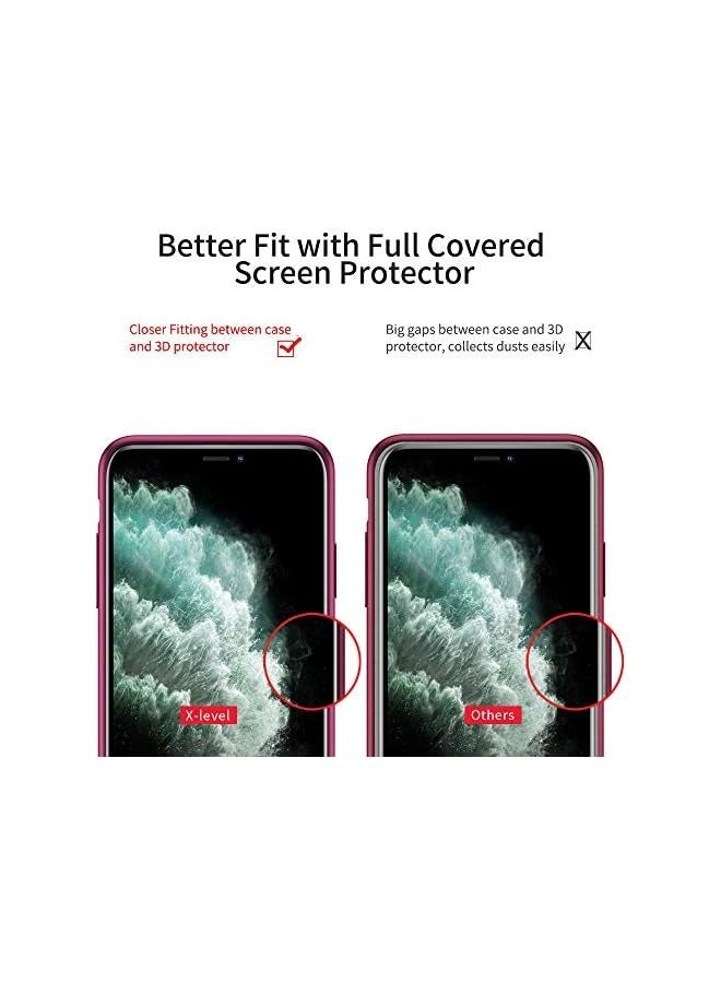 إكس ليفيل جراب iPhone 11 Pro Max، [سلسلة Guardian] غطاء هاتف محمول ناعم من مادة TPU رفيع للغاية بلمسة نهائية غير لامعة للنساء متوافق مع iPhone 11 Pro Max 6.5 بوصة - أحمر نبيذي - Image 4