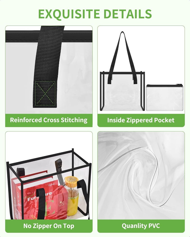 MAYTREE Clear Tote Bag, Clear Purse Stadium Approved for Sports Work Security Travel Stadium Concert - Image 3