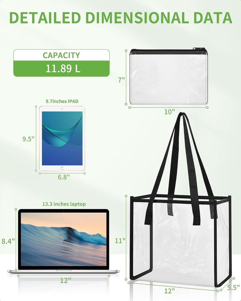 MAYTREE Clear Tote Bag, Clear Purse Stadium Approved for Sports Work Security Travel Stadium Concert - Image 2