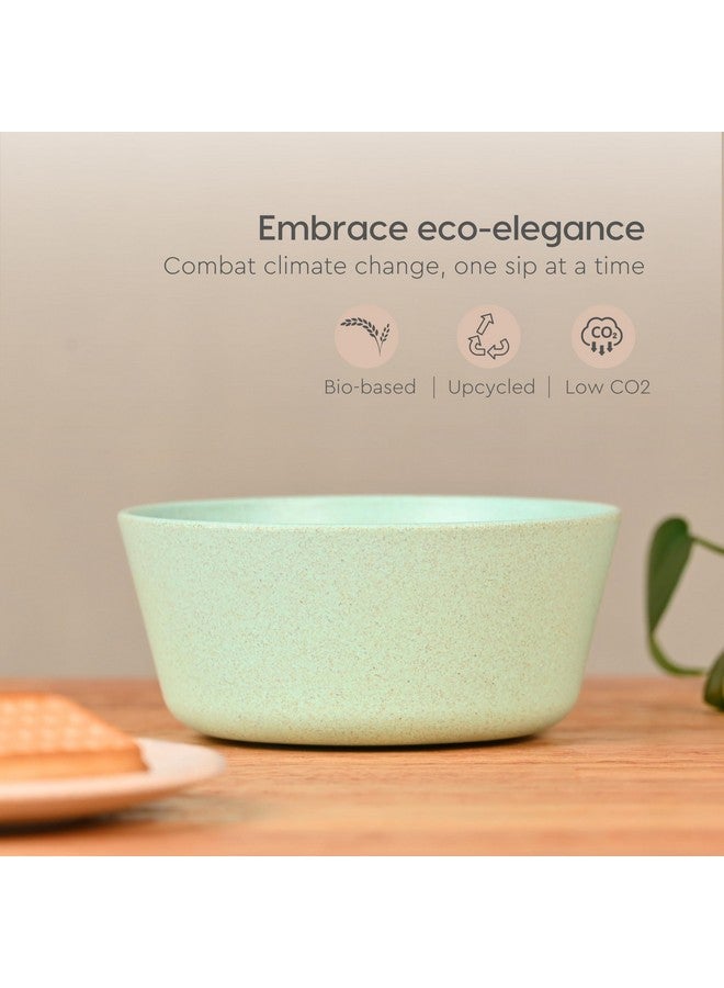 Eha Set of 2 Earth-Friendly Small Curry Bowls for Kitchen | 175 ml | Made with Bamboo Fibers & Rice Husk | Microwave Safe Bowl (Reheat Only) | for Hot & Cold Serving Bowl Set | Celeste - Image 3