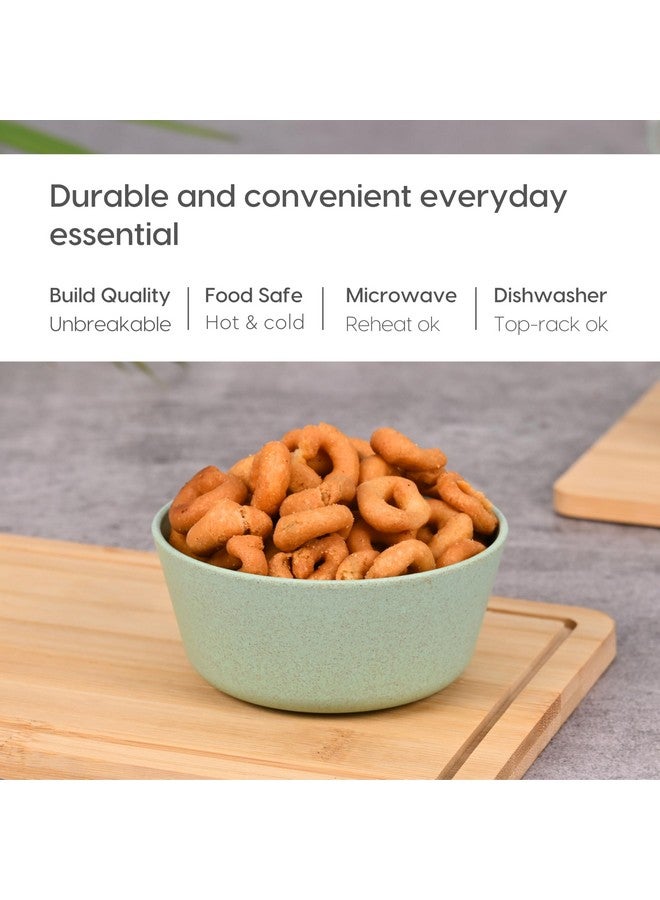 Eha Set of 2 Earth-Friendly Small Curry Bowls for Kitchen | 175 ml | Made with Bamboo Fibers & Rice Husk | Microwave Safe Bowl (Reheat Only) | for Hot & Cold Serving Bowl Set | Celeste - Image 4