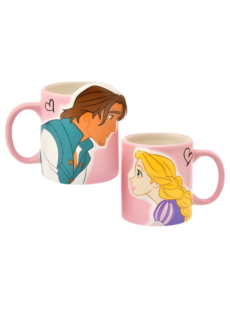 ديزني كوب سيراميك مزدوج من فلين ورابونزل مثالي بتصميمات تكميلية أكواب للقهوة والشاي والشوكولاتة الساخنة 350 مل - Image 1