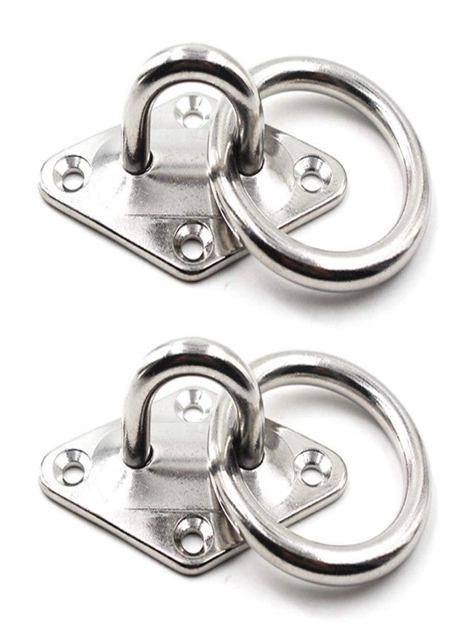 SeeRaphee 304 Stainless Steel Diamond Eye Pad Plate with Ring 5/16" 8mm Anchor Mount Great for Yoga Swings Hammocks/Boat Rigging/Marine Deck Hardware/Suspension Training Straps - Image 1