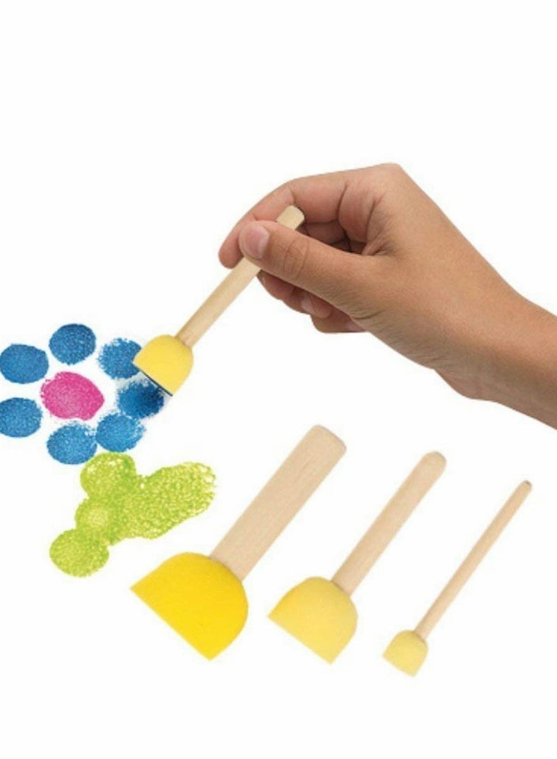 Assorted Round Paint Foam Set Painting Tools Set, Sponge Brush for Kids Painting Crafts and DIY, Sponge Stippler Stencil Foam Brush, Crafts Arts Painting Supplies - Image 3