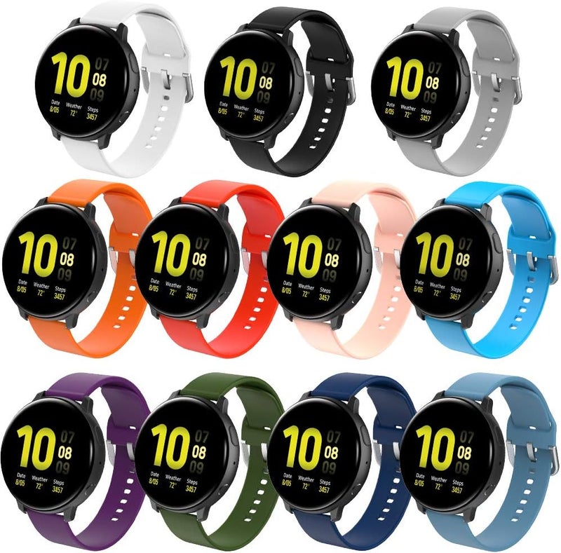 Simpeak 11Pack Band Compatible with Samsung Galaxy Watch 7 6 5 4 40mm44mm 20mm Watch Bands Sport Bands Compatible with Galaxy Watch Active 2Active Women Men Wirstband Large - Image 1