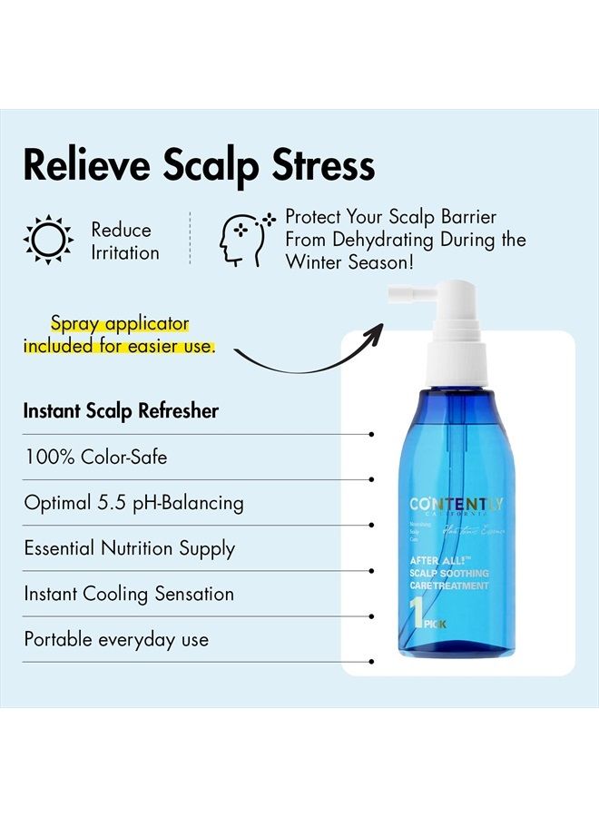 CONTENTLY AFTER ALL! Scalp Soothing Care Treatment | Daily Scalp Cooling Tonic with Probiotics & Ginger Extract For Itchy & Flaky Scalps | 4.06 fl.oz. - Image 3