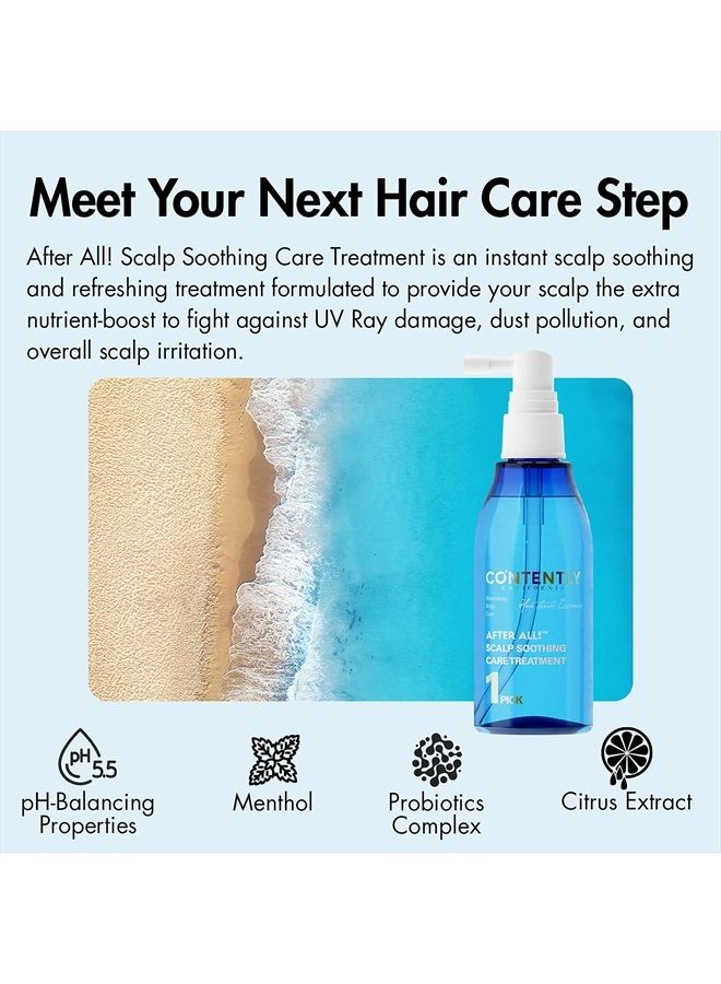 CONTENTLY AFTER ALL! Scalp Soothing Care Treatment | Daily Scalp Cooling Tonic with Probiotics & Ginger Extract For Itchy & Flaky Scalps | 4.06 fl.oz. - Image 2