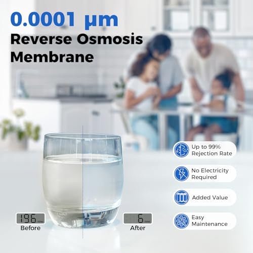 Pure Drop PureDrop RTW5 SGS-Tested 5 Stage Reverse Osmosis Water Filter System with Innovative Top-Mounted Faucet Design, TDS Reduction 50 GPD Under Sink RO Water Filtration Plus Extra 3 Filters - Image 3