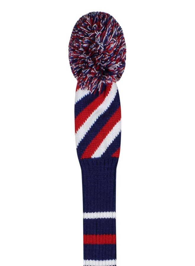 Scott Edward 4PCS Wood Golf Head Cover Knit, for Driver Fairway Hybrid, with Rotating Number Tags Blue Red White - Image 5