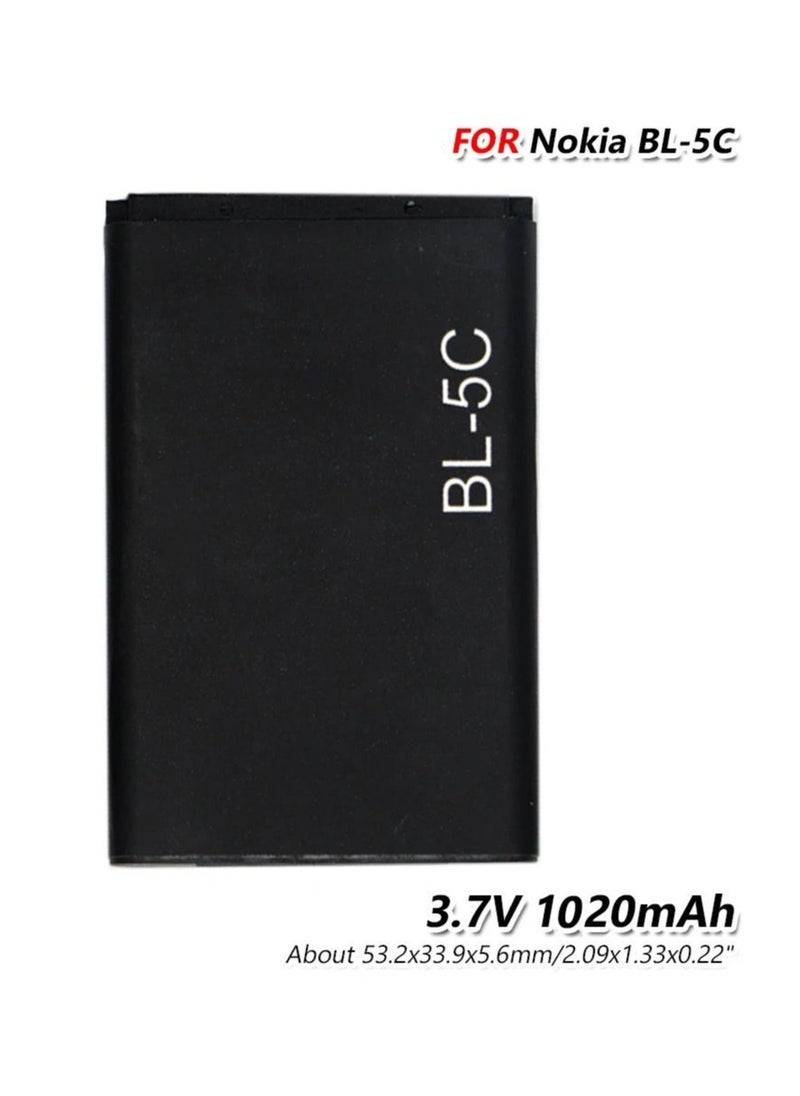 MUNTAQI Replacement BL‑5C 1020 mAh Battery for Nokia Mobile Phones – High‑Capacity Rechargeable Li‑Ion Power Cell – Restore Battery Life, Fix Drain & Shutdown Issues – Black