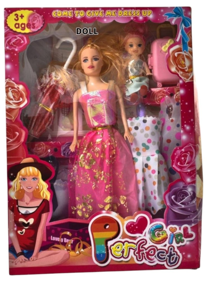 برفكت مجموعة دمى فتاة جميلة للبنات، مجموعة دمى مع الملحقات