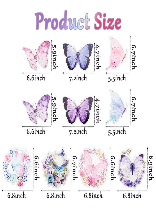 Fumwase 30 Pcs Butterfly Flowers Hanging Swirl Decorations Purple Butterfly Hanging Swirls Decorations Butterfly Baby Girl Birthday Decorations for Women Girl Kids Wedding Birthday Mother's Day - Image 2