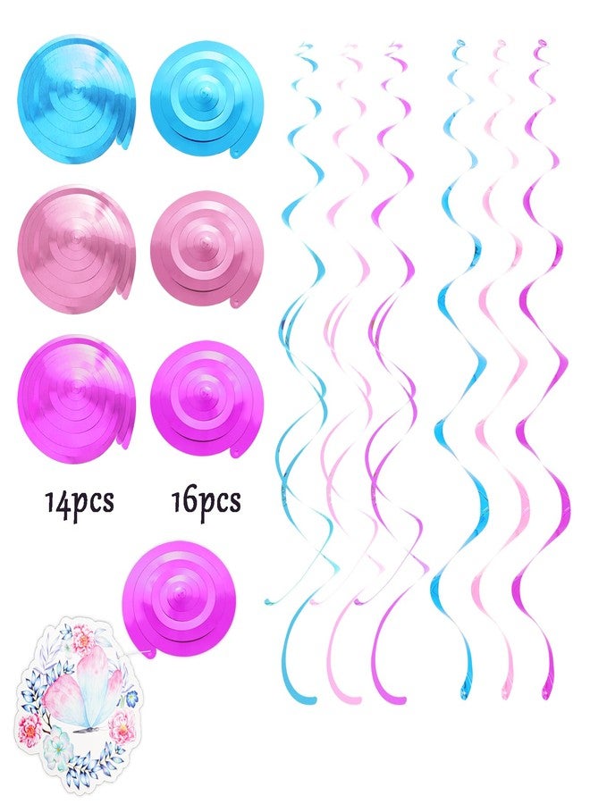 Fumwase 30 Pcs Butterfly Flowers Hanging Swirl Decorations Purple Butterfly Hanging Swirls Decorations Butterfly Baby Girl Birthday Decorations for Women Girl Kids Wedding Birthday Mother's Day - Image 3