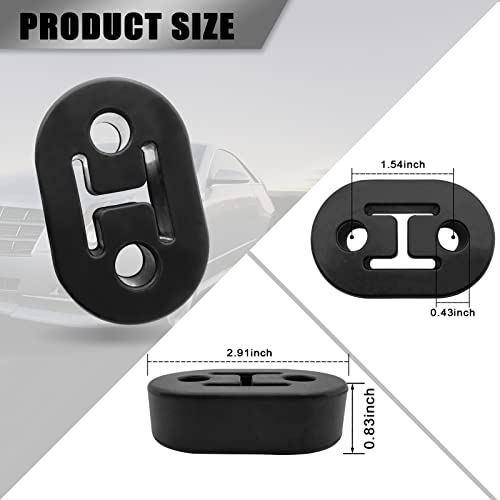 stymart 2 Pcs 2 Hole Exhaust Hanger Rubber, Universal Hole Size Diameter 0.47inch (12mm), Muffler Bracket Mount, Insulator Bracket For Car/Truck/SUV (Black) - Image 2