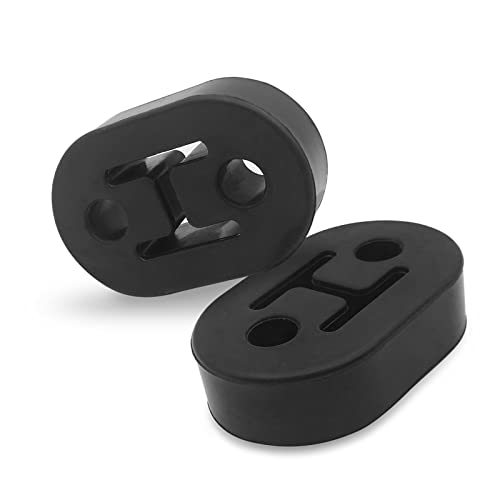stymart 2 Pcs 2 Hole Exhaust Hanger Rubber, Universal Hole Size Diameter 0.47inch (12mm), Muffler Bracket Mount, Insulator Bracket For Car/Truck/SUV (Black) - Image 1