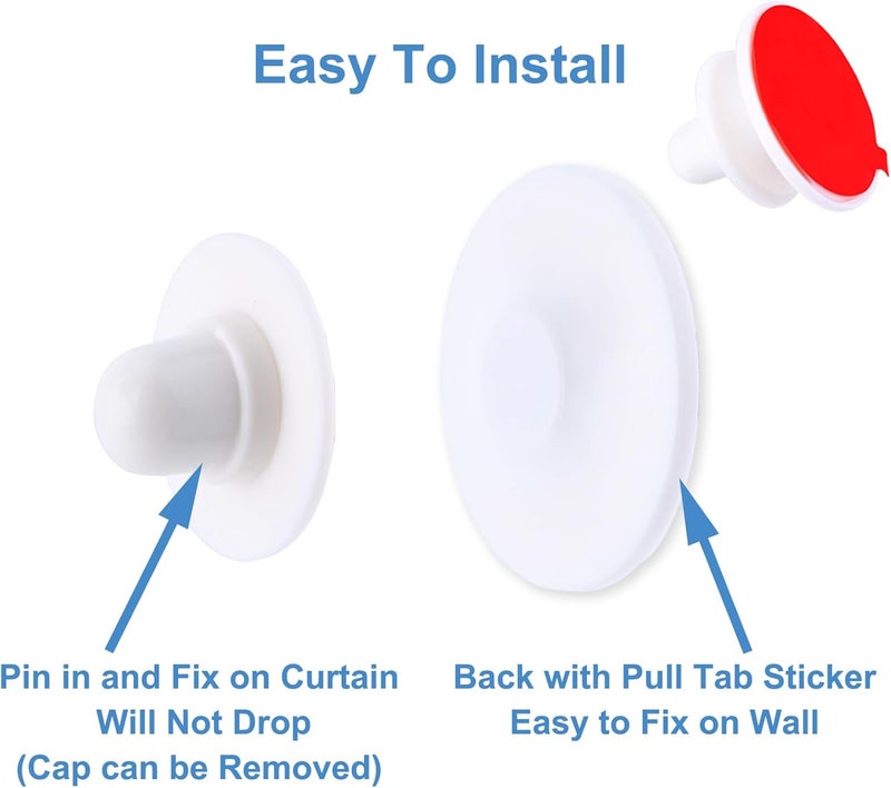 LEKUSHA Magnetic Shower Curtain Clips, Self Adhesive Splash Guard Clips, Keep Curtain Liner Closed to Wall, Stop Liner from Billowing, Prevent Water Off Floor, White, Pack of 4 - Image 5