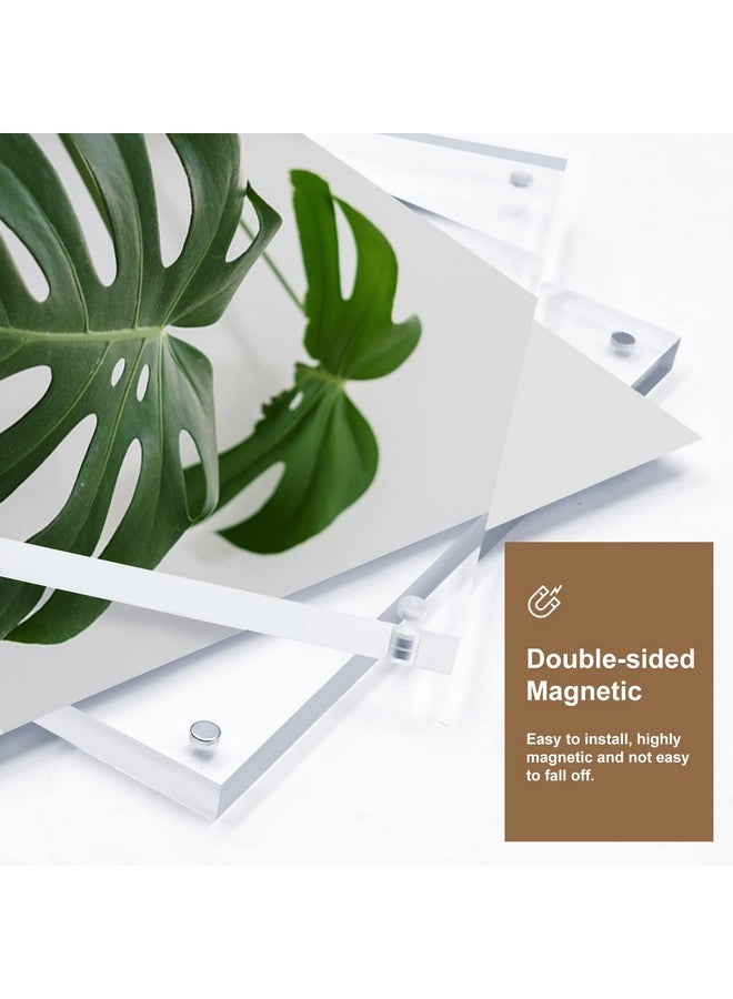 Egofine 4x6 Acrylic Frames 6 Pack, 20mm Thicker Frameless Clear Picture Frames, Double Sided Magnetic Picture Frames, Free Standing Desktop Display - Image 1