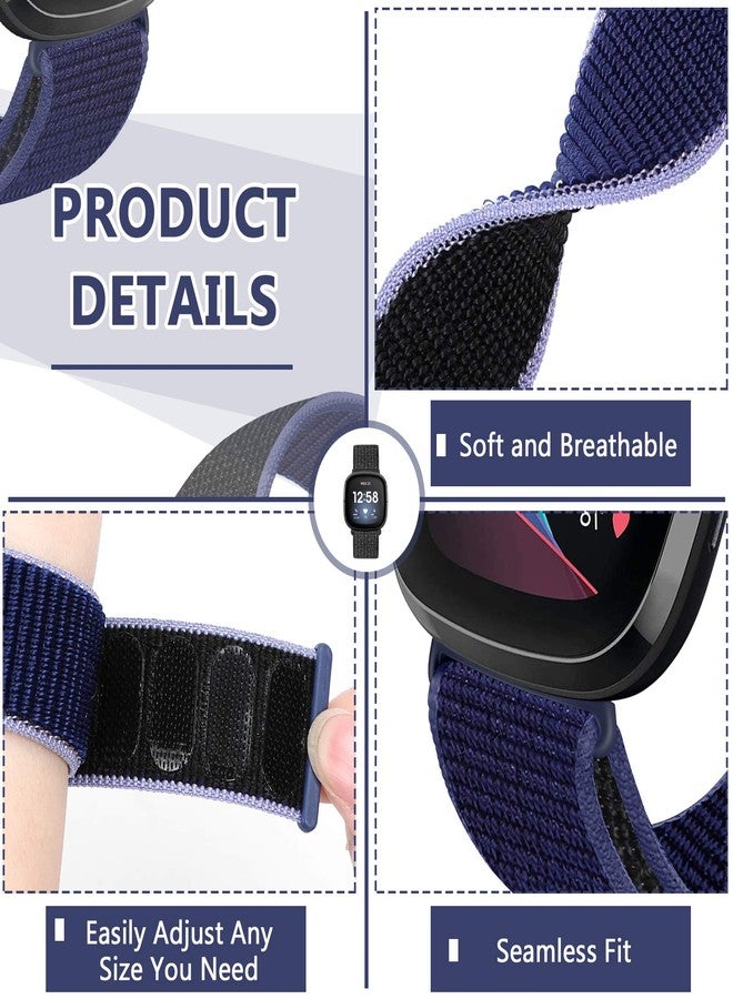 AVOD Nylon Bands Compatible with Fitbit Sense/Fitbit Sense 2/Fitbit Versa 3/Fitbit Versa 4, Soft Breathable Sport Adjustable Replacement Strap Women Man Wristband Accessories - Image 3
