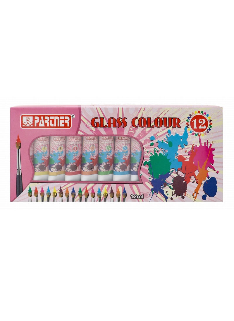PARTNER 12-Piece Glass Colours 12ml Content Per Tube 