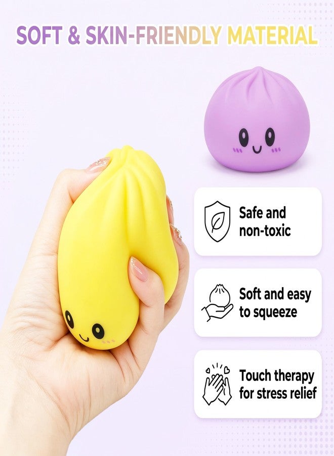WesGen 2 PCS Squishies Bao Dumpling - Yellow and Purple 2026 Upgraded Squishies Bao Dumpling for Adults Teens Squeeze Stocking Stuff - Image 3