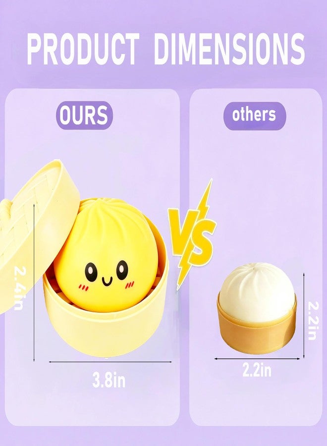 WesGen 2 PCS Squishies Bao Dumpling - Yellow and Purple 2026 Upgraded Squishies Bao Dumpling for Adults Teens Squeeze Stocking Stuff - Image 2